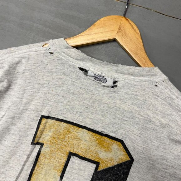 Vintage Purdue Boilermakers Grey Distressed Champion Grey Tee Shirt XL - Picture 5 of 7